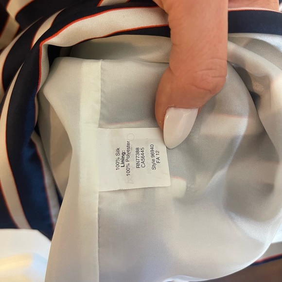100% Silk J. Crew Size 8 Sheath Dress in Navy & White - Picture 6 of 13